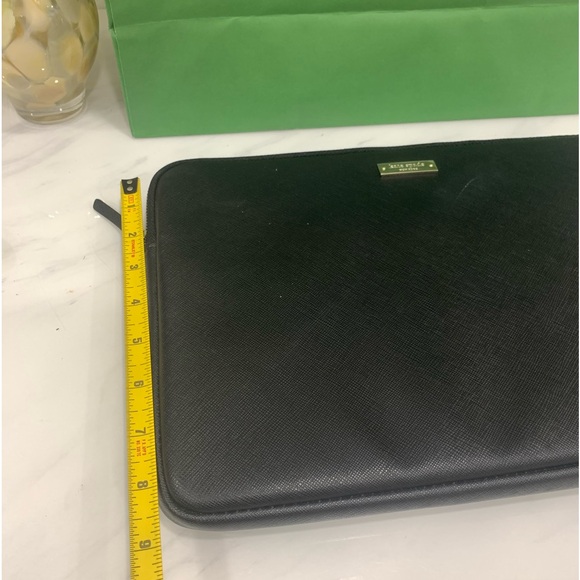 Kate Spade Black Leather Laptop Mac Book Notebook Sleeve Case - Picture 5 of 8